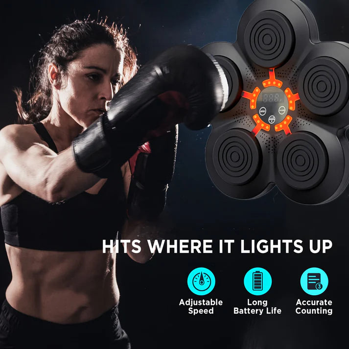 2024 Wall-Mounted Music Boxing Machine with LED for Adults – Indoor Workout