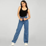 Boot-Leg Women Blue Jeans