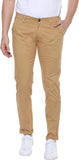 Slim Fit Men Light Blue Trousers Beige