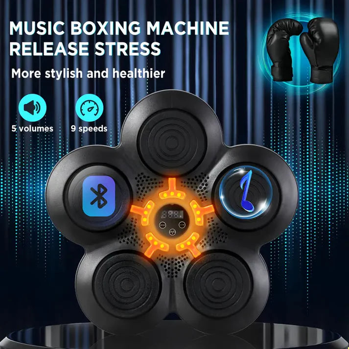 2024 Wall-Mounted Music Boxing Machine with LED for Adults – Indoor Workout