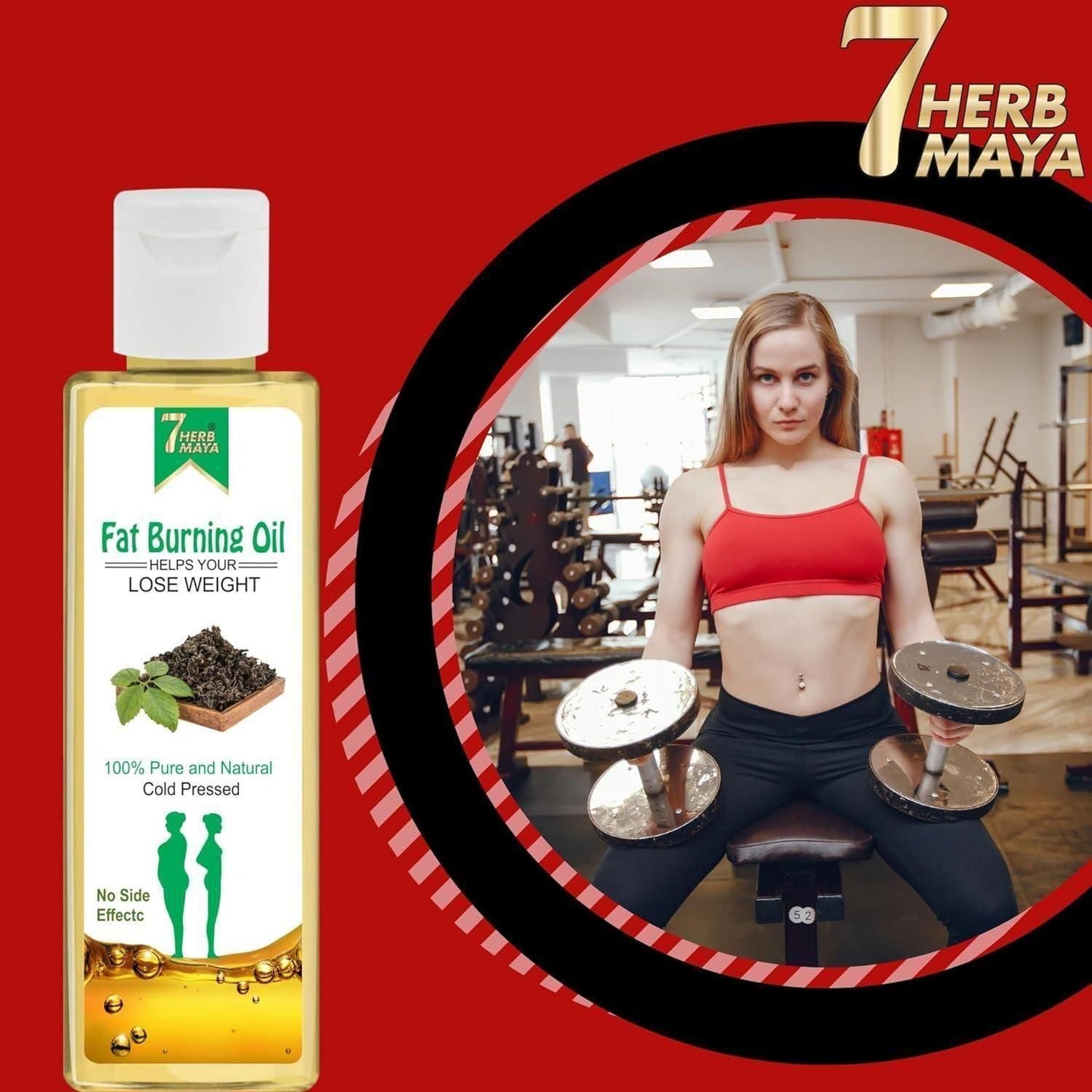 7Herbmaya Fat Burning Oil, Slimming oil, Fat Burner, Anti Cellulite & Skin Toning Slim Oil (Pack of 2)