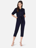 Solid Women Jumpsuit NAVY BLUE