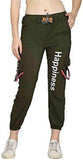 Regular Fit Women Black Trousers Dark Green