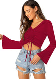 Casual Full Sleeve Solid Women Black Top Maroon