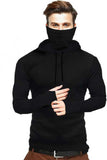 Solid Men Hooded Neck Black T-Shirt Black